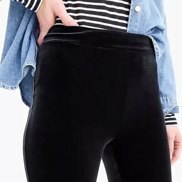 NWT J.Crew Velvet Stretch Leggings (Black) XS - Picture 2 of 8